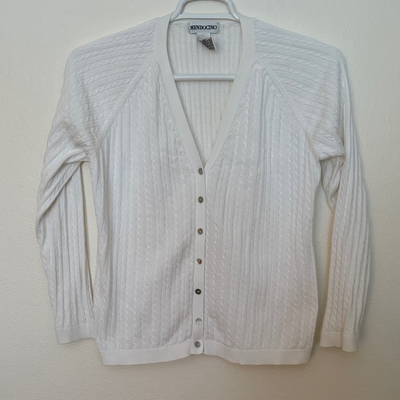 Mendocino Sweaters - Mendocino Ivory Button-Up Cardigan